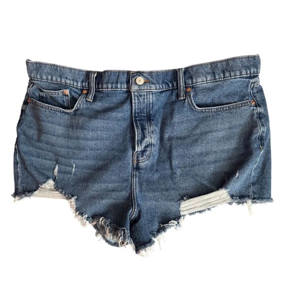 Lucky Brand Ripped Blue Jean Denim Shorts Size 18 - Picture 3 of 15